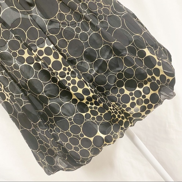 Marisa K Black & Gold Bubble Hem Silk Mini Dress - Picture 12 of 14